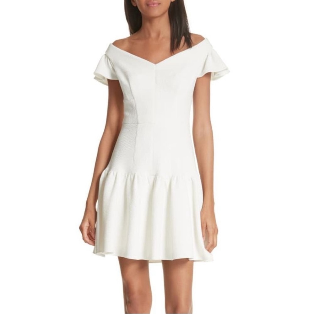 Rebecca Taylor textured stretch off‎ the shoulder skater dress